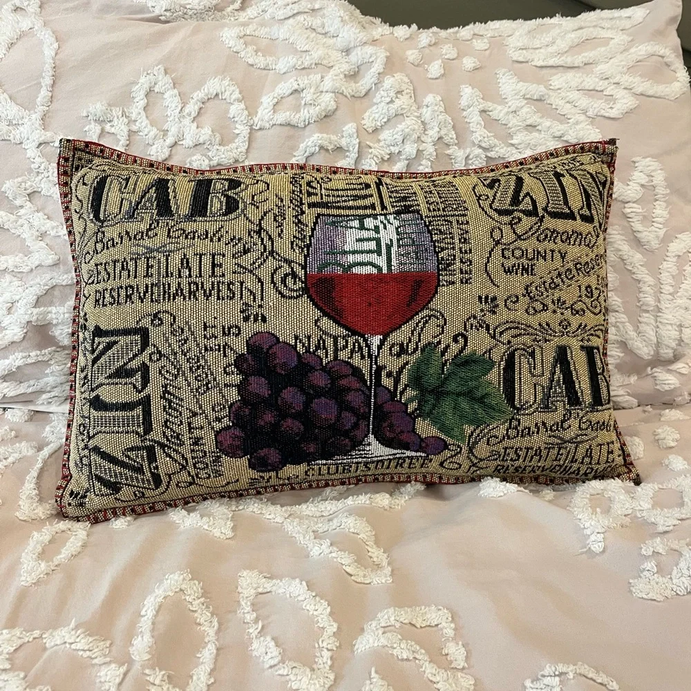 Napa Valley Pinot Noir Wine Inspired Decorative Pillow